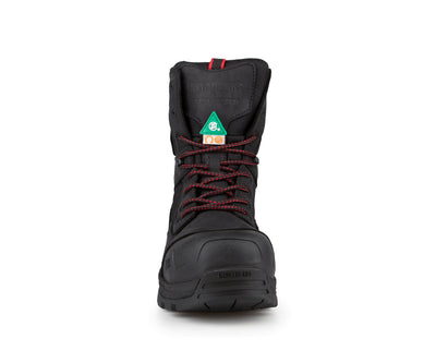 Botte de travail cuir noir robuste pour le chantier, ++ HUGOSTRONG X Kingtreads Ranger allie protection composite, semelle KEVLAR. Pour tout type de travail. 