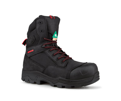 Botte de travail cuir noir robuste pour le chantier, ++ HUGOSTRONG X Kingtreads Ranger allie protection composite, semelle KEVLAR. Pour tout type de travail. 