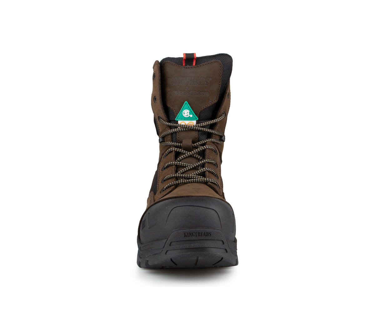 Botte de travail robuste pour le chantier, ++ HUGOSTRONG X Kingtreads Ranger allie protection composite, semelle KEVLAR et confort. Idéale pour tous les travailleurs.
