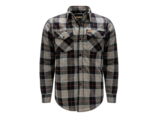 Men's Gray and Black Sherpa Lined Flannel Shirt
